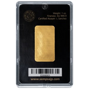 Lingote SEMPSA de Oro 1 oz reverso