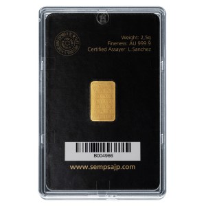 Lingote de Oro SEMPSA de 2.5 g anverso