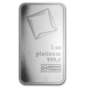 Lingote de Platino Valcambi de 1 oz detalle