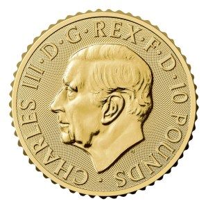 Moneda de Oro Britannia 1/10 oz 2025 BU Anverso