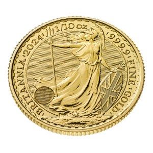 Moneda de Oro Britannia 1/10 oz 2025 BU Perfil