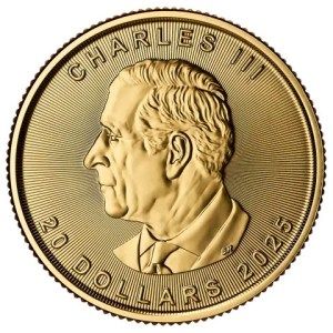 Moneda de Oro Maple Leaf 1/2 oz 2025 BU Anverso