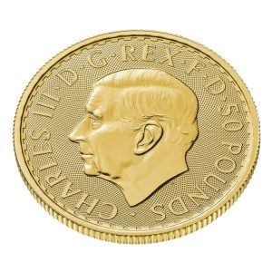 Moneda de Oro Britannia 1/2 oz 2025 BU Perfil Anverso