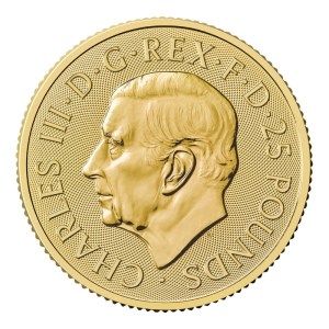 Moneda de Oro Britannia 1/4 oz 2025 BU Anverso