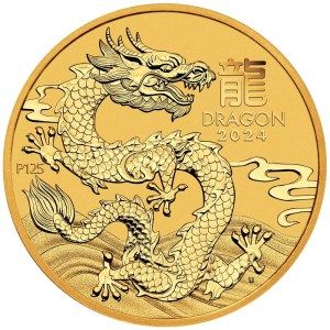 Moneda de Oro Año Lunar del Dragón oz 2024 BU
