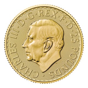 Moneda de Oro Britannia 1/4 oz 2026 BU anverso