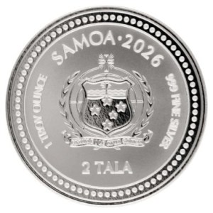 Moneda de Plata Caballito de Mar de Samoa 1 oz 2026 BU anverso